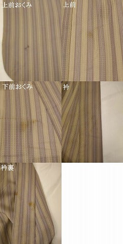 平和屋着物▽道中着　スリーシーズン　春夏秋　塵除け　ロング丈　縞　正絹　逸品　AABH7450st
