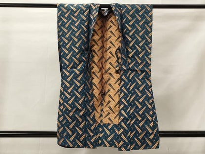 平和屋着物▽袖無し羽織　矢羽文様　正絹　逸品　AABH7452st
