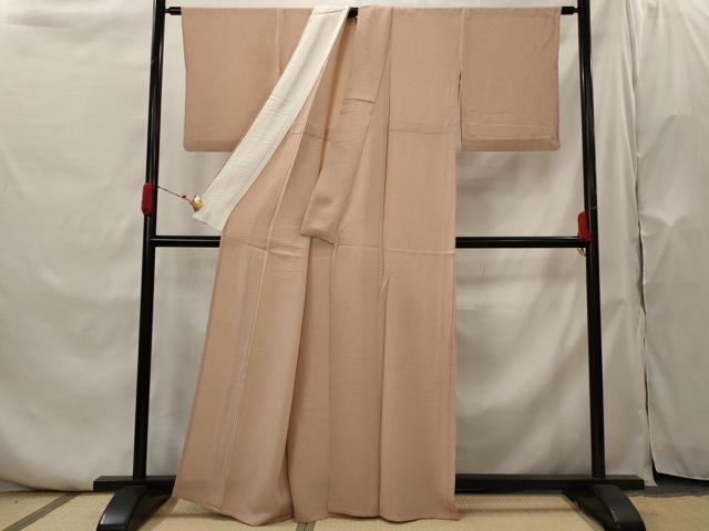 平和屋着物▽上質な色無地　単衣　作家物　紋意匠　一斤染色　正絹　逸品　AABH7453st