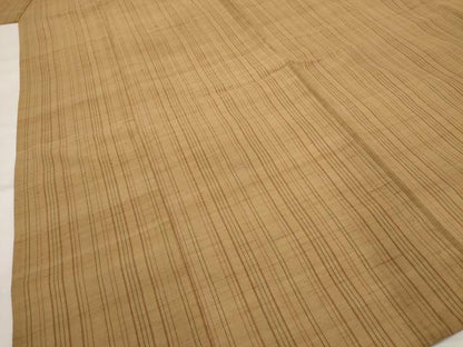 平和屋着物▽上質な紬　単衣　縞　正絹　逸品　AABH7459st