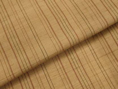 平和屋着物▽上質な紬　単衣　縞　正絹　逸品　AABH7459st