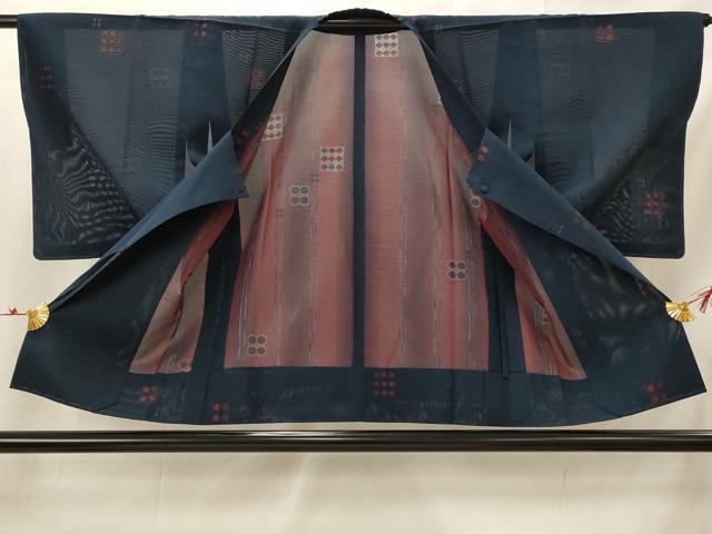 平和屋着物▽道行コート　スリーシーズン　春夏秋　塵除け　正絹　逸品　未使用　AABH7460st