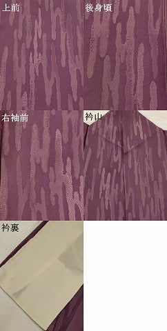 平和屋着物▽上質な色無地　単衣　滅紫色　正絹　逸品　AABH7467st