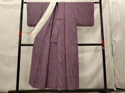 平和屋着物▽上質な色無地　単衣　滅紫色　正絹　逸品　AABH7467st