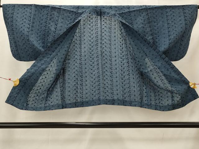 平和屋着物▽道中着　スリーシーズン　春夏秋　塵除け　花唐草文　レース　正絹　逸品　AABH7468st