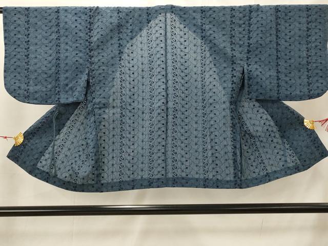 平和屋着物▽道中着　スリーシーズン　春夏秋　塵除け　花唐草文　レース　正絹　逸品　AABH7468st