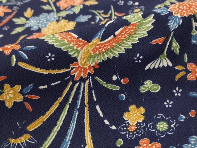 平和屋着物▽小紋　単衣　鳳凰花文　洗える着物　AABH7475st