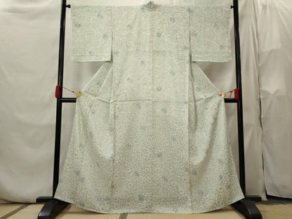 平和屋着物▽上質な小紋　単衣　花尽し　正絹　逸品　AABH7480st