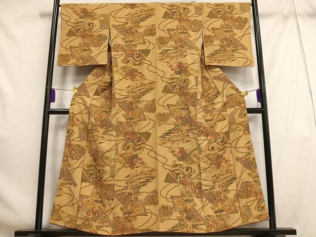 平和屋着物■上質な小紋 絵巻女人風景文 金彩 正絹 逸品 AABH7484oa
