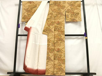 平和屋着物■上質な小紋 絵巻女人風景文 金彩 正絹 逸品 AABH7484oa