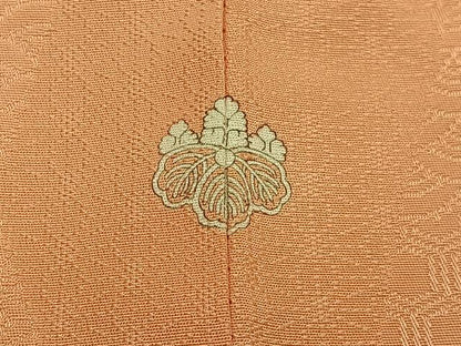 平和屋着物■上質な色無地 吉祥網目地紋 一斤染色 正絹 逸品 AABH7485oa
