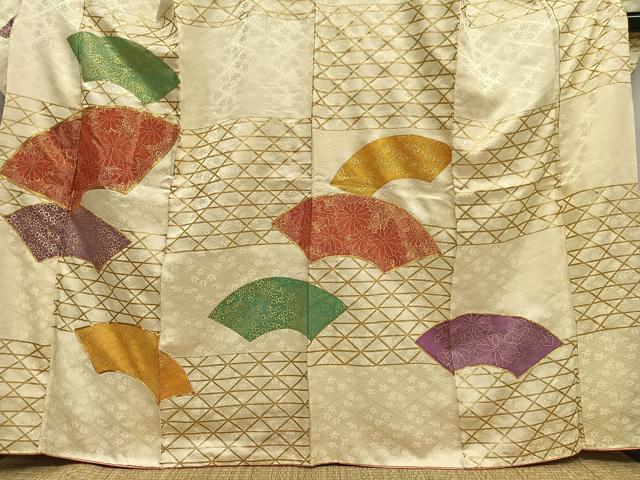 平和屋着物■豪華振袖　駒刺繍　地紙花文　金彩　正絹　逸品　AABH7519oa