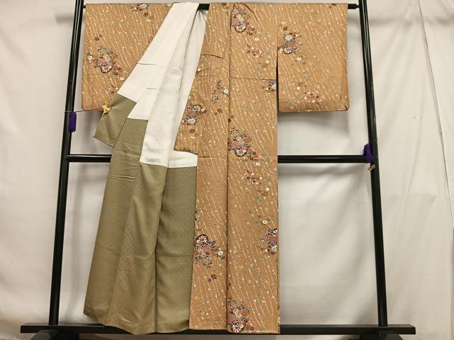平和屋着物■上質な小紋 花車文 金彩 正絹 逸品 AABH7531oa