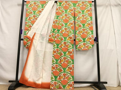 平和屋着物■豪華振袖　花青海波　金彩　正絹　逸品　AABH7534oa