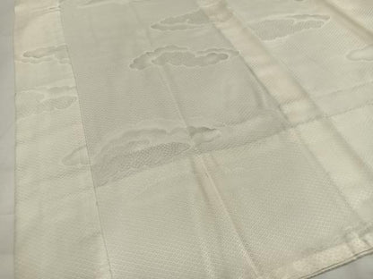 平和屋着物■長襦袢 無双仕立て 雲地紋 練色 正絹 逸品 AABH7546oa