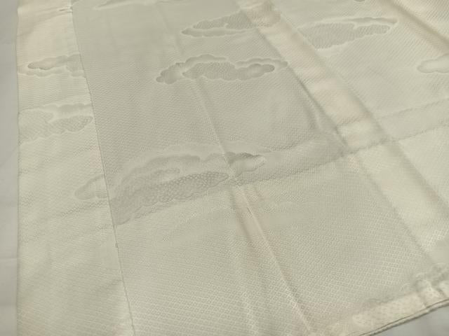 平和屋着物■長襦袢 無双仕立て 雲地紋 練色 正絹 逸品 AABH7546oa