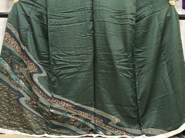 平和屋着物■訪問着　流水花文　金彩　仮絵羽　正絹　逸品　未使用　AABH7548oa