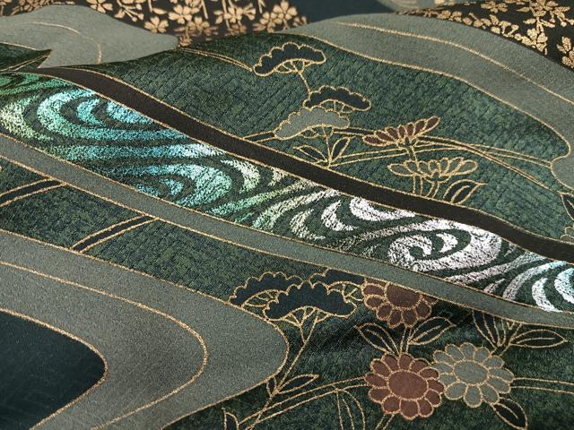 平和屋着物■訪問着　流水花文　金彩　仮絵羽　正絹　逸品　未使用　AABH7548oa