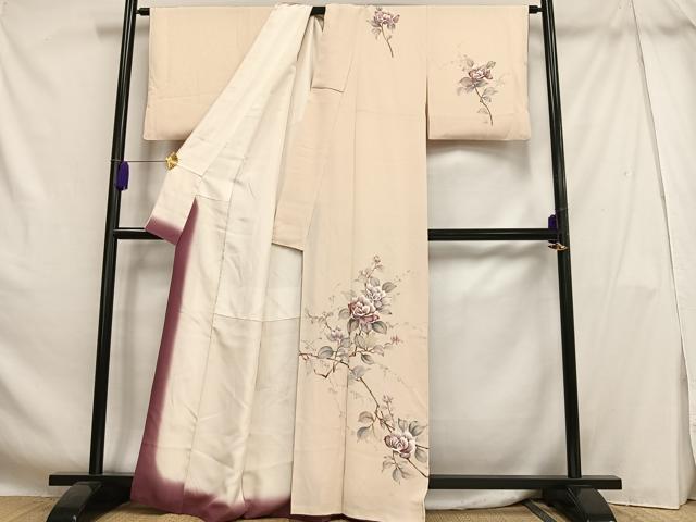 平和屋着物■訪問着　枝花文　正絹　逸品　AABH7553oa
