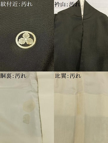 平和屋着物■豪華黒留袖　手描き　樹林文　金銀彩　正絹　逸品　AABH7554oa