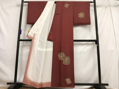 平和屋着物■訪問着 更紗花唐草文 金銀彩 正絹 逸品 AABH7555oa