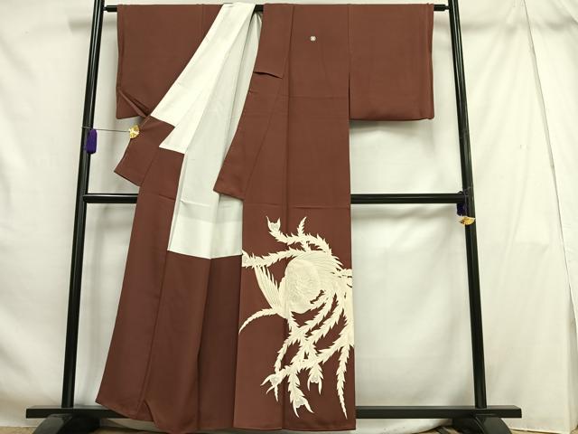 平和屋着物■豪華色留袖 刺繍 鳳凰文 正絹 逸品 AABH7556oa