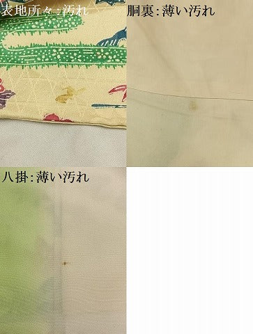 平和屋着物■訪問着　花鳥文　金彩　正絹　逸品　AABH7561oa