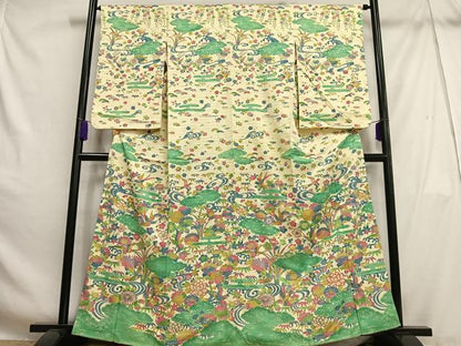 平和屋着物■訪問着　花鳥文　金彩　正絹　逸品　AABH7561oa