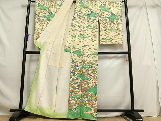 平和屋着物■訪問着　花鳥文　金彩　正絹　逸品　AABH7561oa