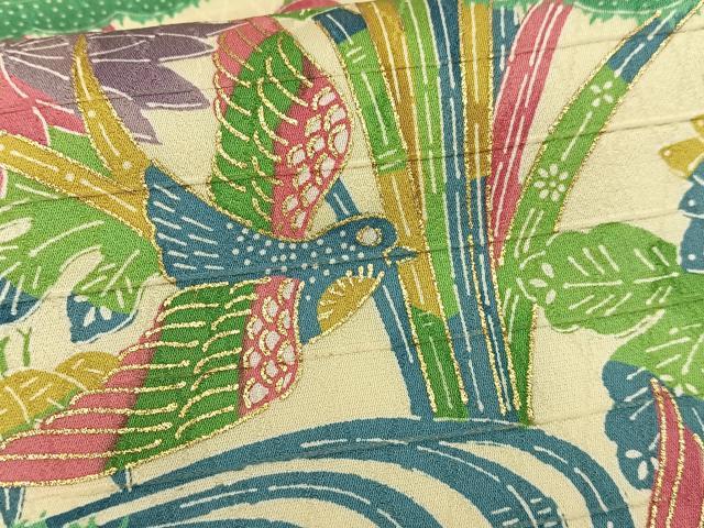 平和屋着物■訪問着　花鳥文　金彩　正絹　逸品　AABH7561oa