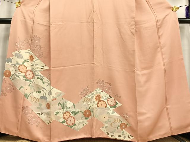 平和屋着物■訪問着　松皮菱花文　正絹　逸品　AABH7562oa