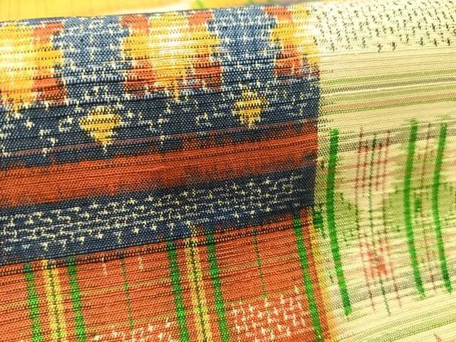 平和屋着物■上質な紬 変わり市松文様 正絹 逸品 AABH7577oa
