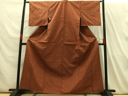 平和屋着物■上質な紬 格子 正絹 逸品 AABH7579oa