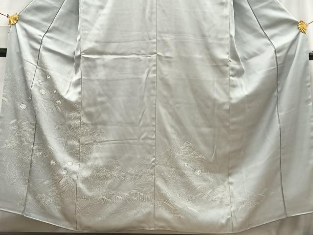平和屋着物■訪問着 刺繍 風景立波花文 正絹 逸品 AABH7580oa