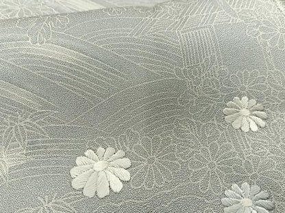 平和屋着物■訪問着 刺繍 風景立波花文 正絹 逸品 AABH7580oa