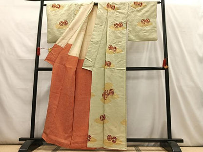 平和屋着物■上質な小紋 花鼓文 金彩 正絹 逸品 AABH7581oa