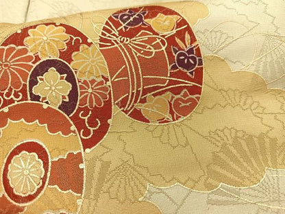 平和屋着物■上質な小紋 花鼓文 金彩 正絹 逸品 AABH7581oa