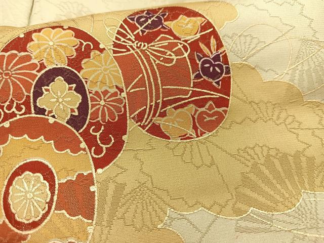 平和屋着物■上質な小紋 花鼓文 金彩 正絹 逸品 AABH7581oa