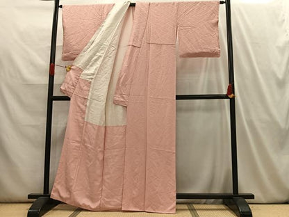 平和屋着物■上質な色無地 花菱地紋 虹色 正絹 逸品 AABH7585oa