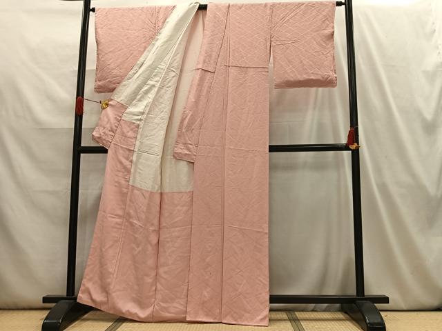 平和屋着物■上質な色無地 花菱地紋 虹色 正絹 逸品 AABH7585oa