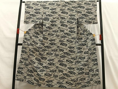 平和屋着物■上質な小紋 渡橋雲取り竹文 正絹 逸品 AABH7586oa