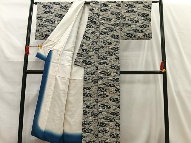 平和屋着物■上質な小紋 渡橋雲取り竹文 正絹 逸品 AABH7586oa