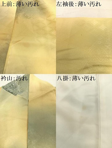 平和屋着物■上質な小紋 地紋起こし 飾花文 暈し染め 正絹 逸品 AABH7587oa
