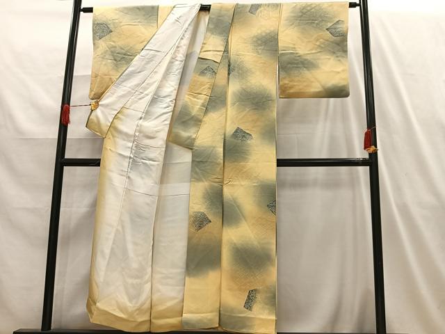 平和屋着物■上質な小紋 地紋起こし 飾花文 暈し染め 正絹 逸品 AABH7587oa