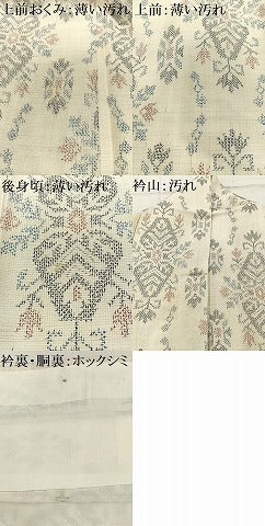 平和屋着物■上質な紬 飾花文 正絹 逸品 AABH7588oa