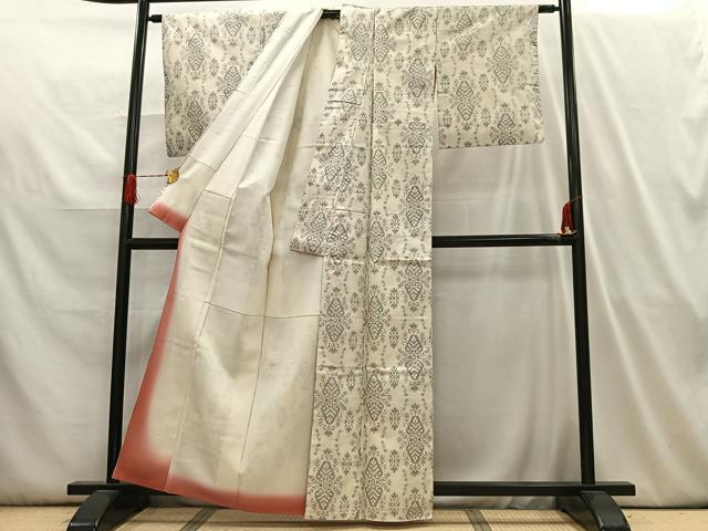 平和屋着物■上質な紬 飾花文 正絹 逸品 AABH7588oa