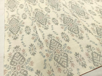 平和屋着物■上質な紬 飾花文 正絹 逸品 AABH7588oa