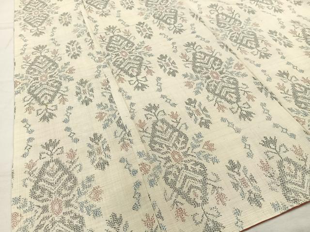 平和屋着物■上質な紬 飾花文 正絹 逸品 AABH7588oa