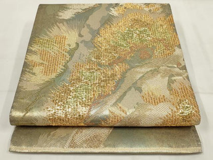 平和屋着物▼西陣　高島織物謹製　六通柄袋帯　松　金糸　正絹　逸品　AABH7642wj
