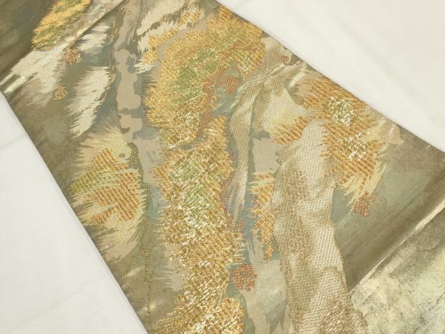 平和屋着物▼西陣　高島織物謹製　六通柄袋帯　松　金糸　正絹　逸品　AABH7642wj